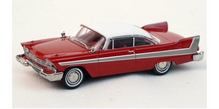 BR19675 HO Scale Brekina 1958 Plymouth Fury - Red/White