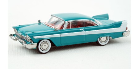 BR19679 HO Scale Brekina 1958 Plymouth Fury - Turquoise/White
