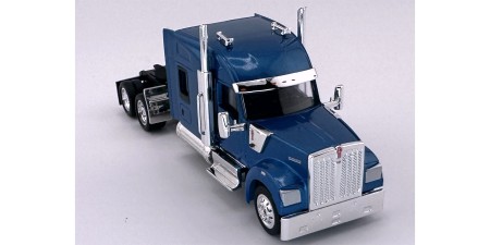 HL-990065 HO Logistics HO Kenworth W990 Standup Sleeper Two Axle Truck Tractor - Metallic Blue
