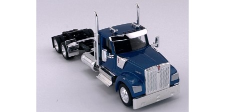 HL-990061 HO Logistics HO Kenworth W990 Day Cab Two Axle Truck Tractor - Metallic Blue