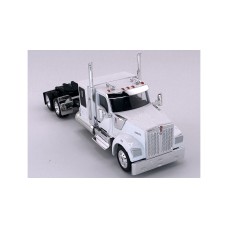 HL-990073 HO Logistics HO Kenworth W990 Flat Top Sleeper Two Axle Truck Tractor- White
