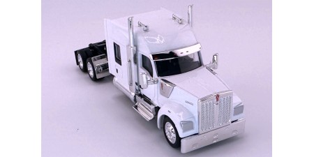 HL-990075 HO Logistics HO Kenworth W990 Standup Sleeper Two Axle Truck Tractor- White