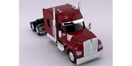 HL-990085 HO Logistics HO Kenworth W990 Standup Sleeper Two Axle Truck Tractor - Red