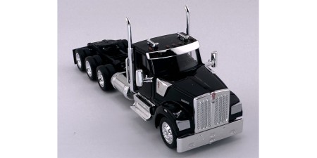 HL-990092 HO Logistics HO Kenworth W990 Day Cab Tri-Axle Truck Tractor - Black