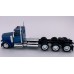 HL-589062 HO Logistics HO Peterbilt 589 Day Cab Tri-Axle Truck Tractor - Metallic Blue