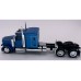HL-589064 HO Logistics HO Peterbilt 589 72" Flat Top Sleeper Two Axle Truck Tractor - Metallic Blue