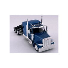 HL-589064 HO Logistics HO Peterbilt 589 72" Flat Top Sleeper Two Axle Truck Tractor - Metallic Blue