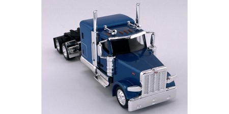 HL-589064 HO Logistics HO Peterbilt 589 72" Flat Top Sleeper Two Axle Truck Tractor - Metallic Blue