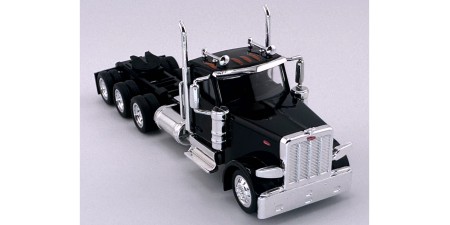 HL-589092 HO Logistics HO Peterbilt 589 Day Cab Tri-Axle Truck Tractor - Black