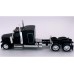HL-589094 HO Logistics HO Peterbilt 589 72" Flat Top Sleeper Two Axle Truck Tractor - Black