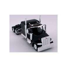 HL-589094 HO Logistics HO Peterbilt 589 72" Flat Top Sleeper Two Axle Truck Tractor - Black