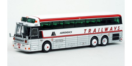 87-0547 Iconic Replicas HO Scale 1969 Silver Eagle Model 05 Bus - Adirondack Trailways