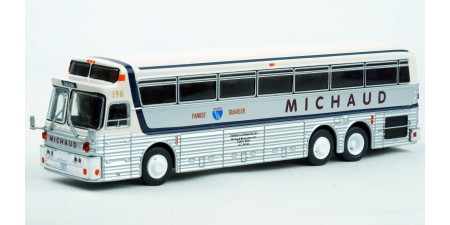87-0548 Iconic Replicas HO Scale 1969 Silver Eagle Model 05 Bus - Michaud Bus Lines