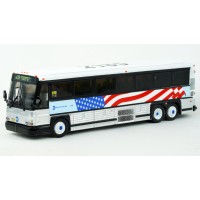 87-0567 Iconic Replicas HO Scale MCI D4000 MTA 9/11 Memorial Bus