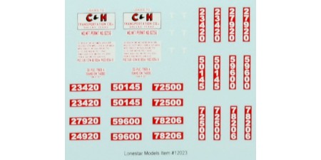 HO Scale Lonestar Models C&H Transportation Truck Tractor Decal Set (1)