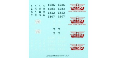 HO Scale Lonestar Models Hill & Hill Truck Lines Truck Tractor Decal Set (1)