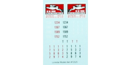 HO Scale Lonestar Models  Melton Truck Lines Truck Tractor Decal Set (1)