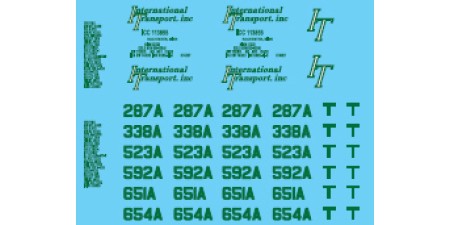 HO Scale Lonestar Models International Transport (Green) Truck Tractor Decal Set (1)