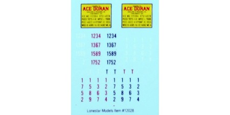 HO Scale Lonestar Models Ace Doran Truck Tractor Decal Set (1)