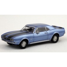 870144021 HO Scale Minichamps 1967 Chevrolet Camaro - Metallic Blue/Black Stripes