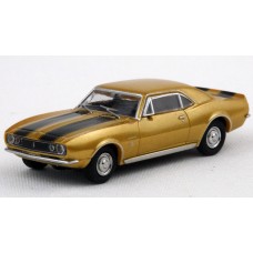 870144022 HO Scale Minichamps 1967 Chevrolet Camaro - Metallic Gold/Black Stripes