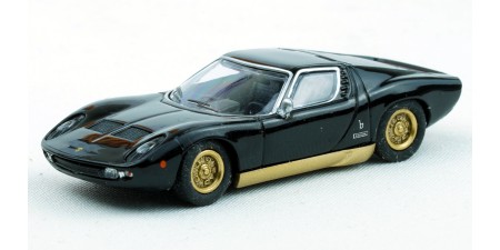 870103024 HO Scale Minichamps 1966 Lamborghini Miura - Black/Gold