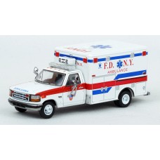 870361 - PCX87 1997 Ford F-350 Horton Ambulance, White/Red/Blue, FDNY 870361 - PCX87 1997 Ford F-350 Horton Ambulance, White/Red/Blue, FDNY