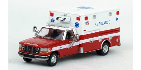 870362 - PCX87 1997 Ford F-350 Horton Ambulance, Red/White, Generic 870362 - PCX87 1997 Ford F-350 Horton Ambulance, Red/White, Generic