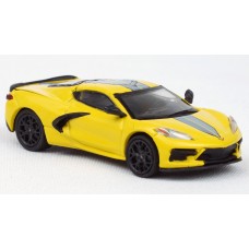 870672 - PCX87 2022 Chevrolet Corvette C8 - Yellow/Silver Stripes