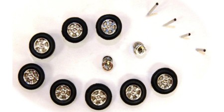 537-5251.16 - HO Scale River Point Station Accessory Pack - Wheel Set, 17" Satin Plated, 5 Spoke