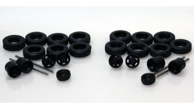 537-5251.71 - HO Scale River Point Station Accessory Pack - Wheel Set, 17" Painted Semi-Gloss Black, 5-oval openings