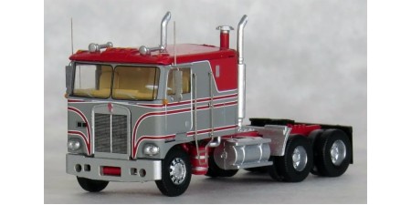 TRW41051 - N Scale Trainworx Kenworth K100 VIT Tandem Axle Truck Tractor - Gray/Red