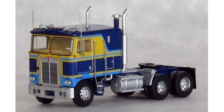 TRW41056 - N Scale Trainworx Kenworth K100 VIT Tandem Axle Truck Tractor - Blue/Yellow