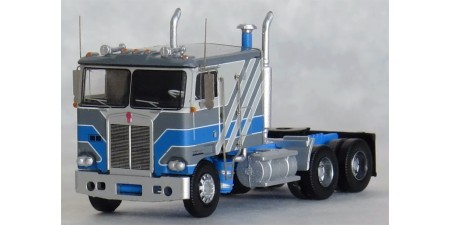 TRW41057 - N Scale Trainworx Kenworth K100 VIT Tandem Axle Truck Tractor - Gray/Blue