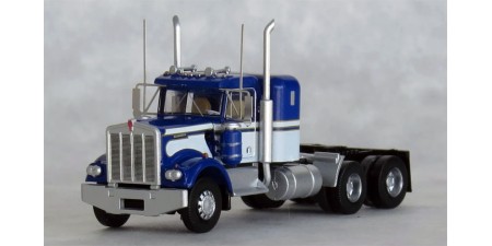 TRW49034 - N Scale Trainworx Kenworth W900 Tandem Axle Truck Tractor 36" Sleeper - Blue/White