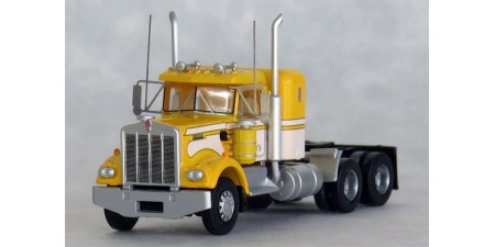 TRW49036 - N Scale Trainworx Kenworth W900 Tandem Axle Truck Tractor 36" Sleeper - Yellow/White