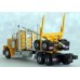 TRW47985 - N Scale Trainworx Peterbilt 379 Tandem Axle Truck & Logging Trailer - Yellow