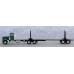 TRW47986 - N Scale Trainworx Peterbilt 379 Tandem Axle Truck & Logging Trailer - Koch Logging Green & Silver