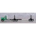TRW47987 - N Scale Trainworx Peterbilt 379 Tandem Axle Truck & Logging Trailer - Jack A. Buell Logging Light Green/White Stripe