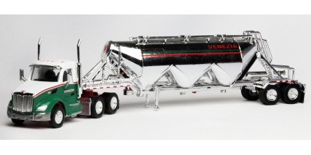 TSH-007 Trucks N' Stuff HO Peterbilt 579 Day Cab Truck Tractor & Pneumatic Bulk Trailer - Venezia 