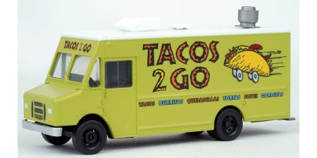 949-12109 Walthers Scenemaster Morgan Olson Route Star Van - Tacos 2 Go Food Truck