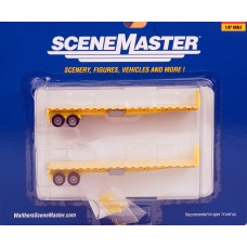 949-2702 Walthers Scenemaster 40' Flatbed Trailer - Assembled (Yellow) 2 Pack