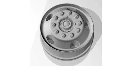 W25F - Replacement Wheel, Atlas, Front, 5 Hole Steel, Oiler Hub