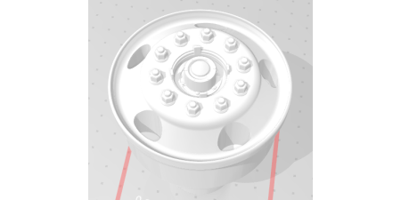 W35F - Replacement Wheel, Brekina, Front, 5 Hole Steel, Oiler Hub