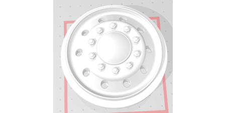 W510FH - Replacement Wheel, Trucks N' Stuff, Front, 10 Hole Aluminum With Hub Cap