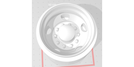 W55DH - Replacement Wheel, Trucks N' Stuff, Drive, 5 Hole Steel With Hub Cap