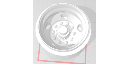 W55T3 - Replacement Wheel, Trucks N' Stuff, Trailer, 5 Hole Steel, Grease Hub Cap