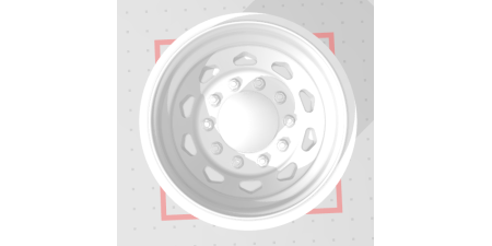 W5FRDH - Replacement Wheel, Trucks N' Stuff, Drive, Freightliner "Coat Hanger" 10 Hole Aluminum With Hub Cap