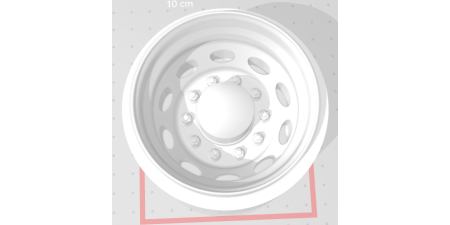 W5PDH - Replacement Wheel, Trucks N' Stuff, Drive, Peterbilt Oval 10 Hole Aluminum With Hub Cap